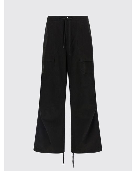 Entire studios Black Cotton Drawstring Trousers for men
