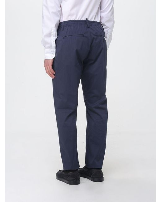 Siviglia Blue Cotton Blend Chino Trousers for men