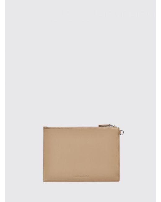 Marc Jacobs Natural The Runway Illustration Leather Clutch With Graphic Print
