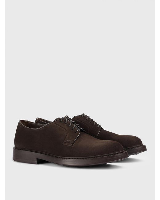 Doucal's Brown Suede Derby Shoes for men