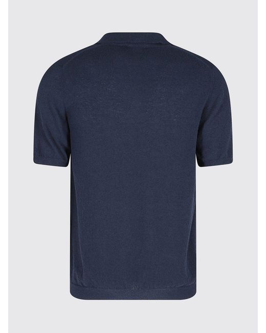 Roberto Collina Blue Cotton Knit Polo Shirt for men