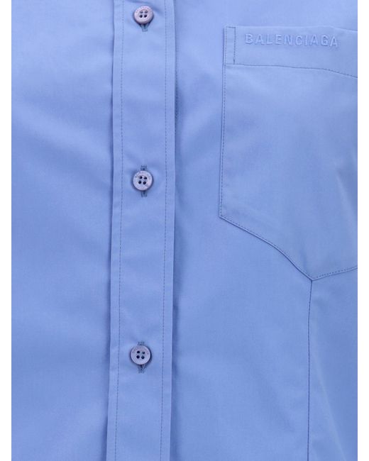 Balenciaga Blue Cotton Casual Shirt