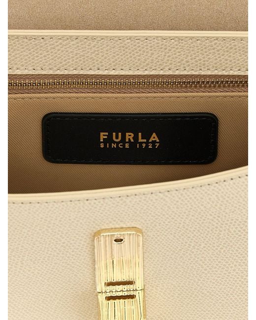 Furla Natural Iride Leather Crossbody Bag By With Flap Closure