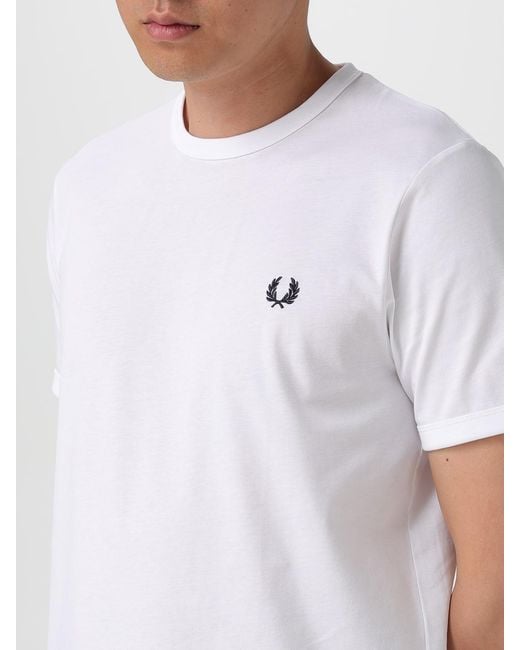 T-Shirt Basic di Fred Perry in White da Uomo