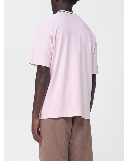 Drole de Monsieur Pink Cotton T-Shirt With Slogan for men