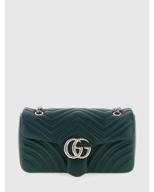 Gucci Green Gg Marmont Medium Shoulder Bag