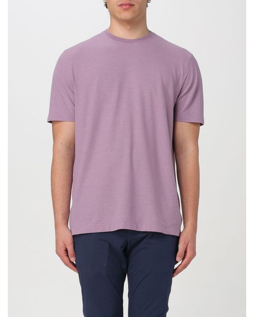 T-shirt in jersey di Zanone in Purple da Uomo