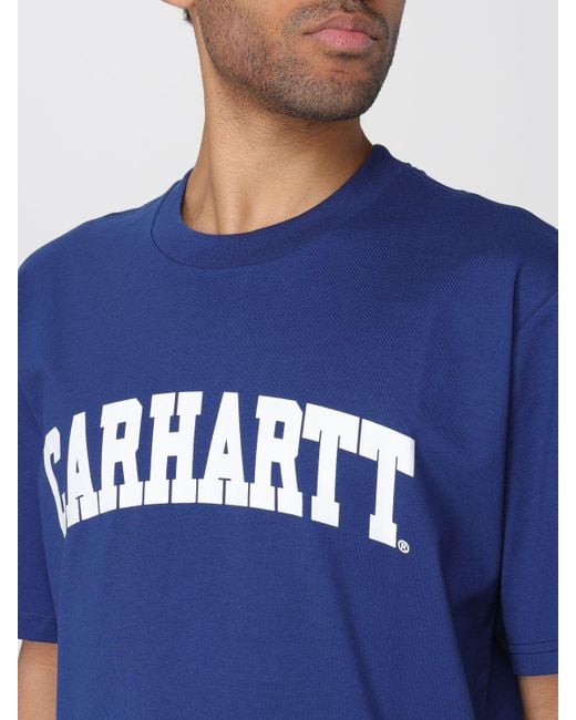 T-shirt in cotone con logo di Carhartt in Blue da Uomo