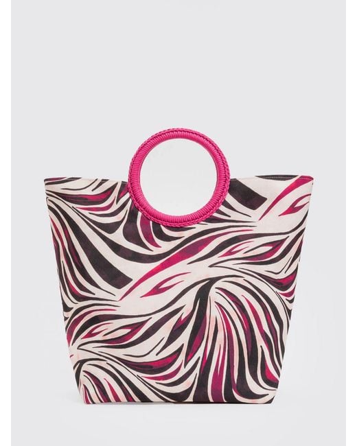 Twinset Pink Printed Twill Bag