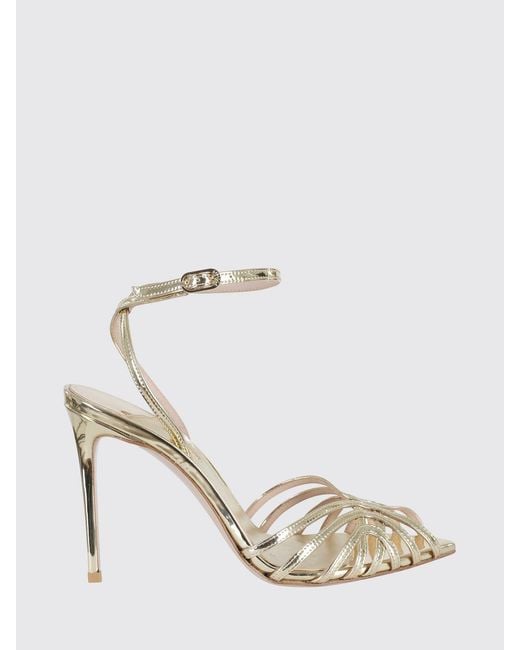 Le Silla Metallic Embrace Laminated Fabric Sandals