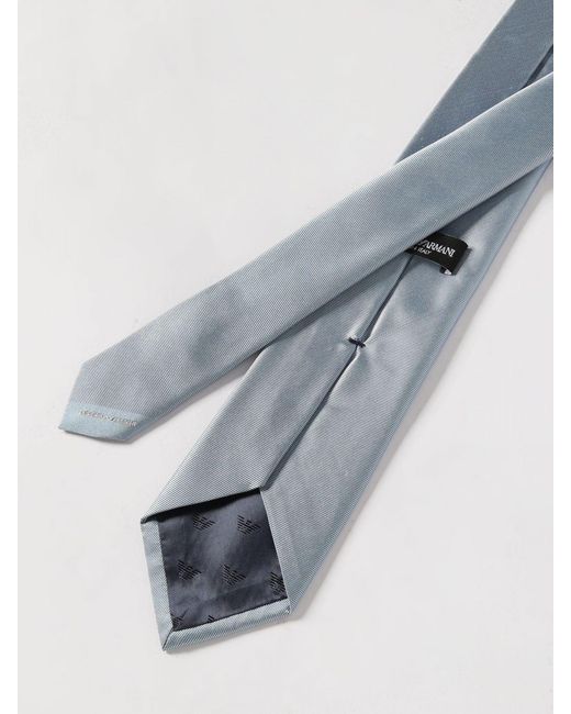 Emporio Armani White 7.5 Silk Tie for men