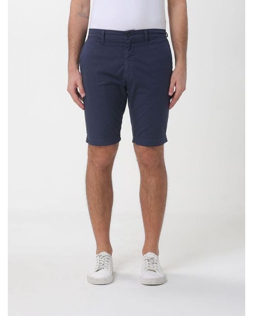 Mason's Blue Slim Fit Stretch Cotton Shorts for men