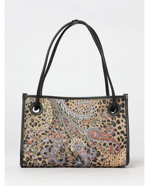 Etro Metallic Eyes Jacquard Canvas Bag