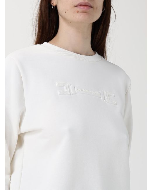Elisabetta Franchi White Cotton Sweatshirt