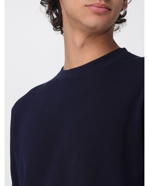 Kangra Blue Cotton Crew Neck Pullover for men