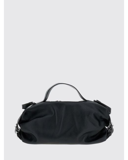 Simone Rocha Black Biker Belt Smooth Leather Handbag With Double Handle