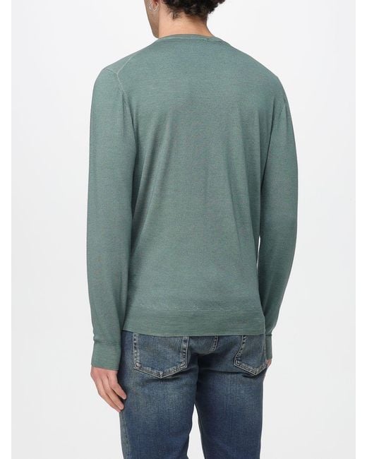 Drumohr Green Virgin Wool Crew Neck Sweater for men