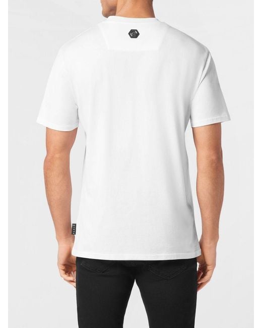Philipp Plein White Skull Cotton T-Shirt for men