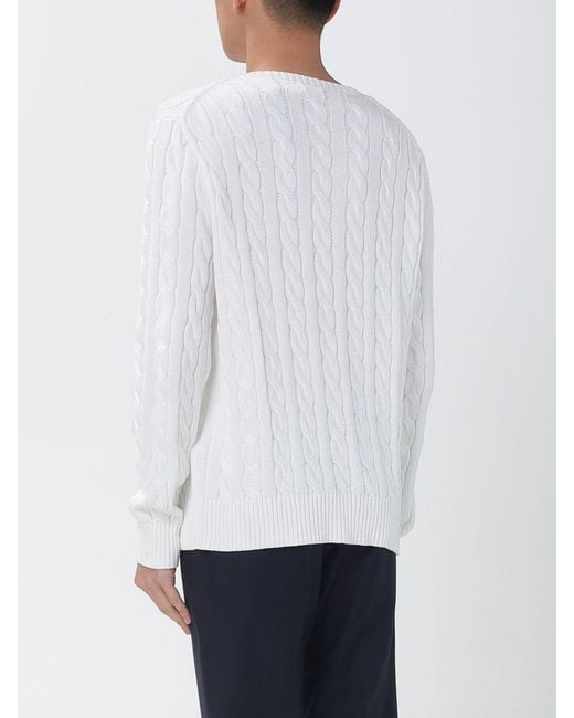 Polo Ralph Lauren White Cotton Sweater for men