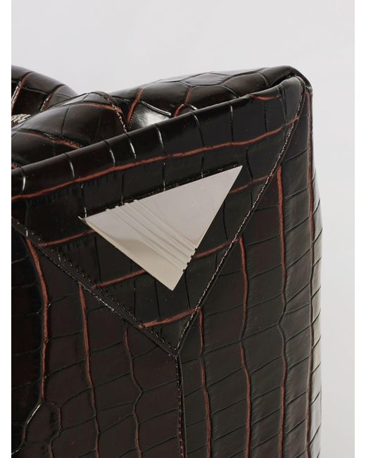 The Attico Black La Passeggiata Medium Croc-Effect Leather Bag