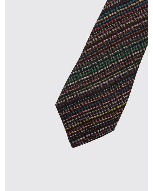 Paul Smith Mehrfarbig Gestreifte Wollkrawatte in White für Herren