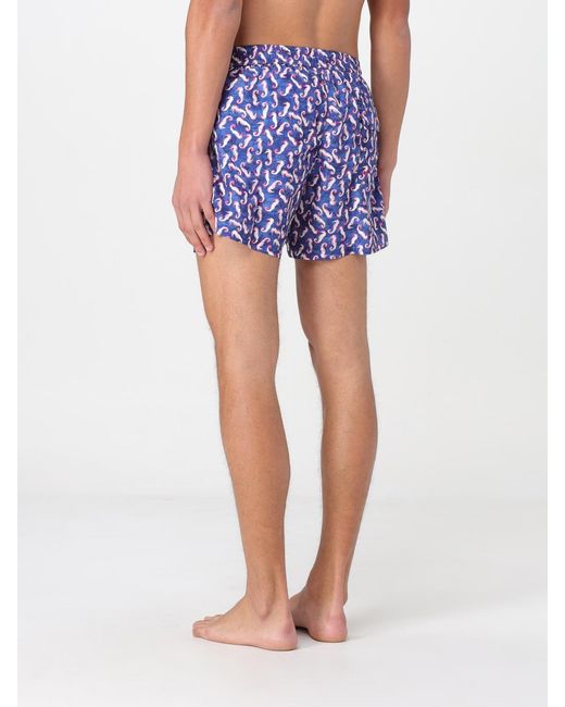 Kampos Blue Patterned Nylon Swimsuit for men
