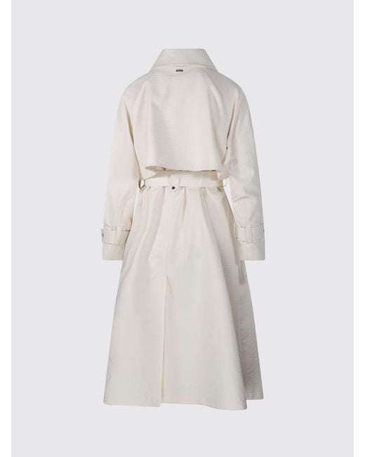 Herno Natural Knee-Length Single-Breasted Trench Coat