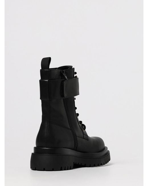 Versace Jeans Couture Black Flat Ankle Boots