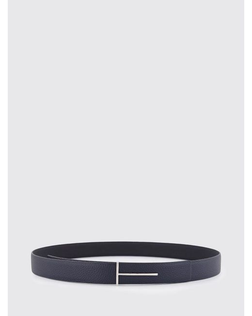 Tom Ford White Slim T Reversible Grained Leather Belt for men