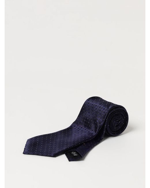 Cravatta in seta jacquard di Zegna in Blue da Uomo