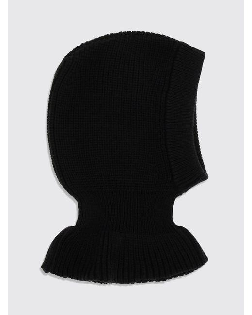 Lemaire Black Ribbed Merino Wool Balaclava For A Casual Look for men