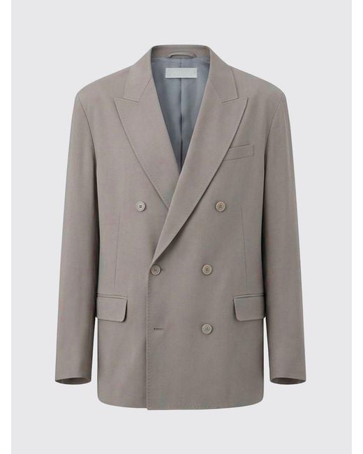 Our Legacy Gray Double-Breasted Tencel Lyocell Blazer With Peak Lapels for men