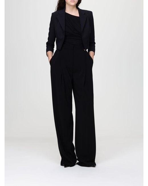 Elisabetta Franchi Black Crop Polyester Blazer