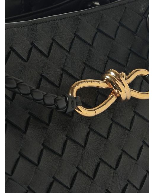 Bottega Veneta Black Andiamo Small Woven Leather Bag