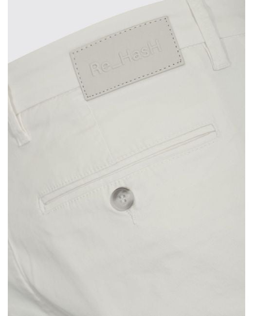 Re-hash Blue Stretch Cotton Chino Trousers for men