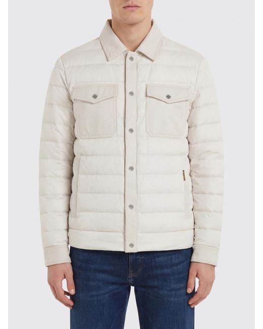 Moorer White Nylon Down Jacket for men