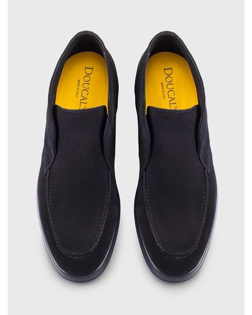 Doucal's Blue Suede Desert Boots for men