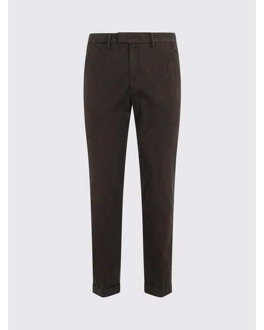 Briglia 1949 Brown Slim Fit Pleated Cotton Tailored Trousers for men