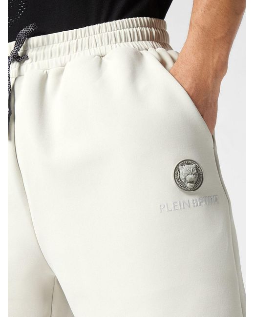 Philipp Plein Natural Technical Stretch Fabric Jogging Shorts for men