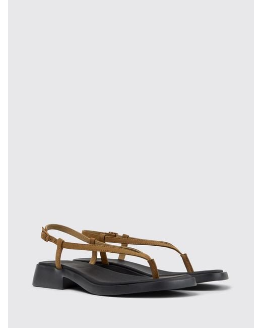 Camper White Dana Suede Sandal