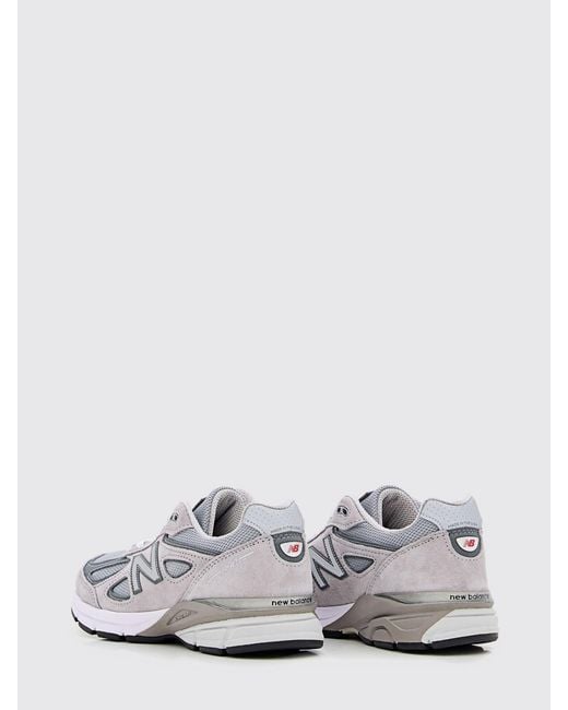 New Balance White 990 Leather And Mesh Sneakers for men