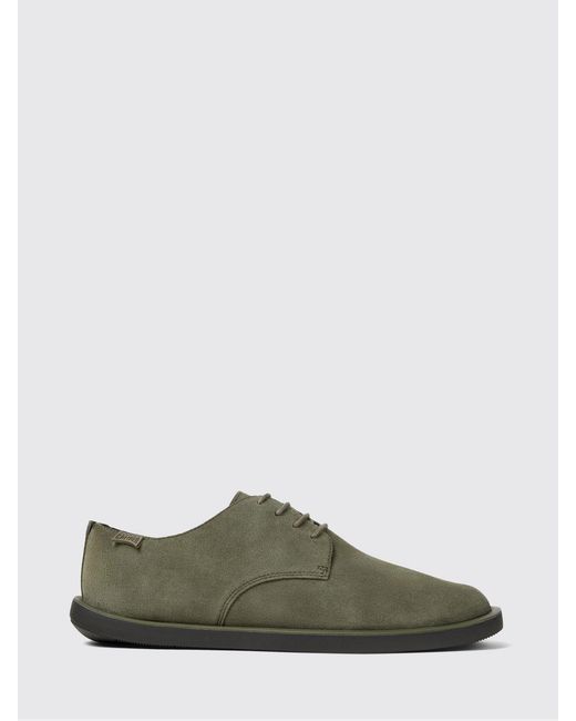 Camper Green Wagon Suede Derby Shoes for men