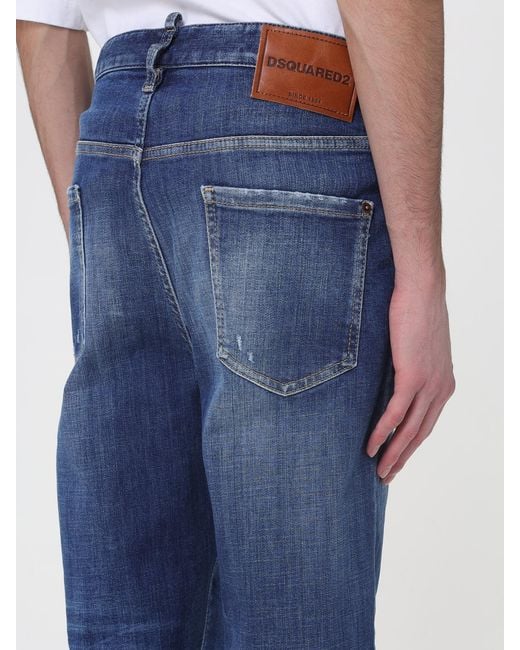 DSquared² Blue Stretch Denim Straight Jeans for men