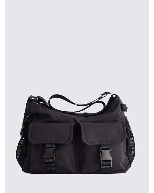 A.P.C. Black Utility Nylon Shoulder Bag With Adjustable Strap And Snap Hook for men