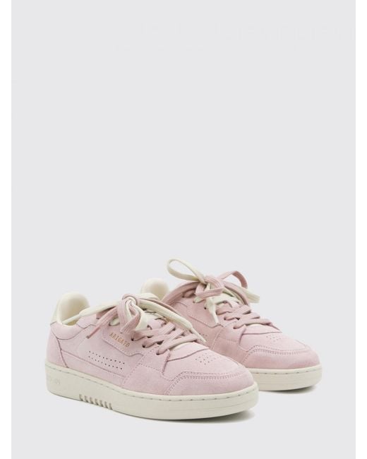 Axel Arigato Pink Dice Lo Low Top Suede Leather Sneakers With Perforated Toe
