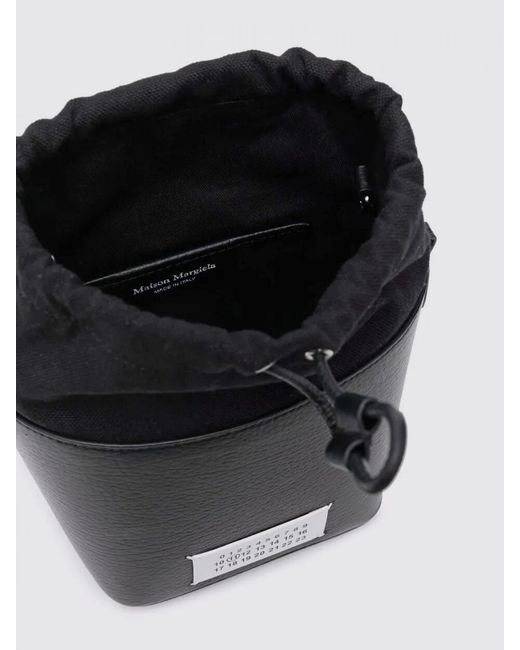 Maison Margiela Black 5Ac Mini Grained Leather Bucket Bag