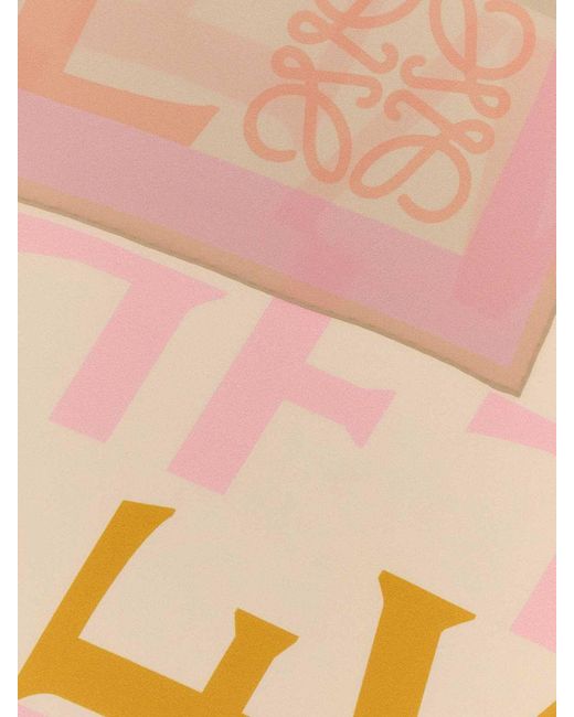 Loewe Pink Bedruckter Seidenschal