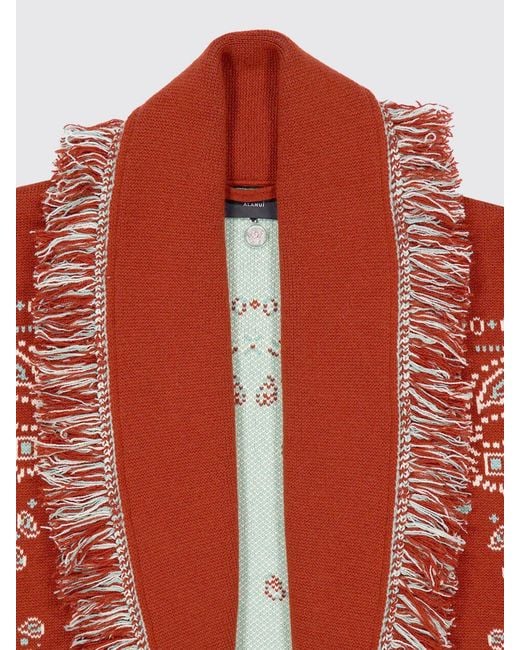 Alanui Red Bandana Pattern Robe Cardigan