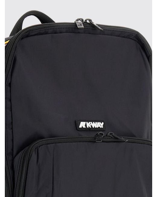 K-Way Black Waterproof Ripstop Nylon Backpack With Adjustable Shoulder Straps for men