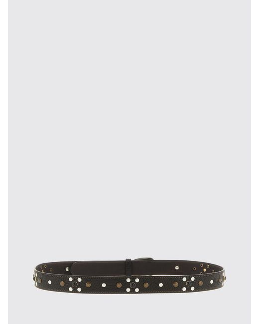 Lemaire White Calfskin Leather Belt With Studs for men
